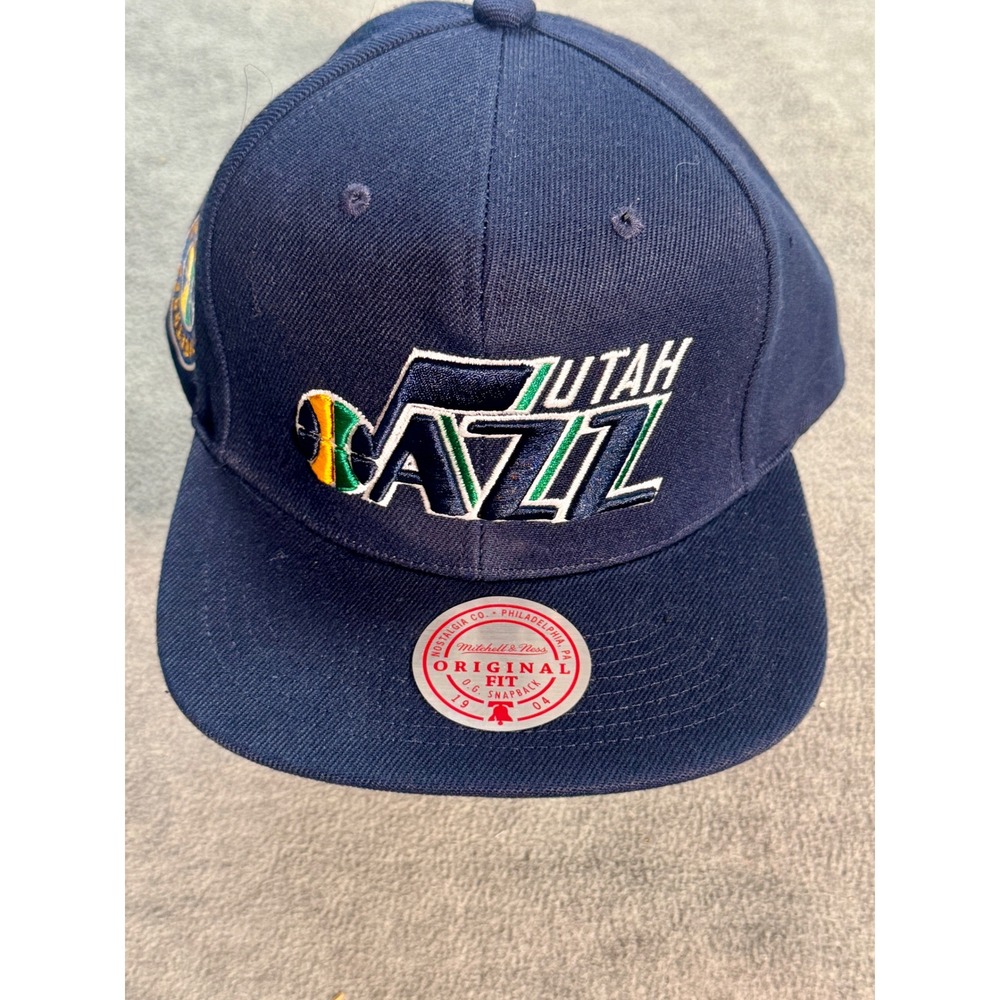 Mitchell & Ness NWT Utah Jazz NBA Snapback Hat Navy Blue Original Fit Cap‎